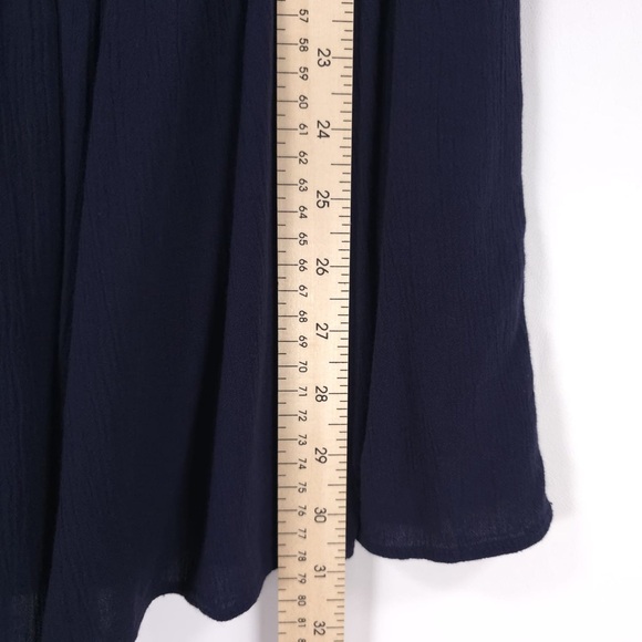 Lilly Pulitzer Joelle Off Shoulder True Navy Gold Gauze Mini Dress Fringe MEDIUM - Picture 12 of 16